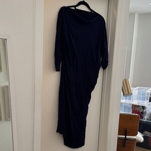 Women’s Navy Blue Draped Long Dress